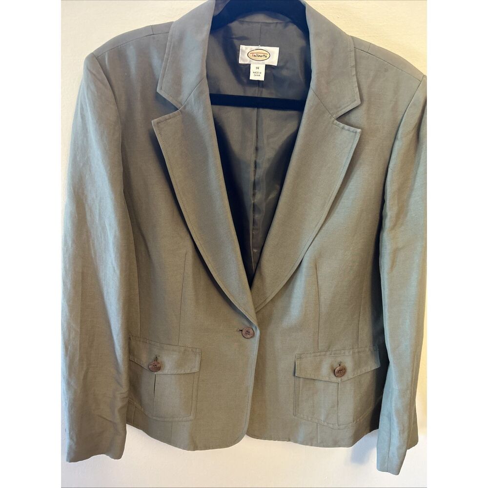 Talbots | Vintage Linen Silk Blend Blazer | Single Button | Size 14